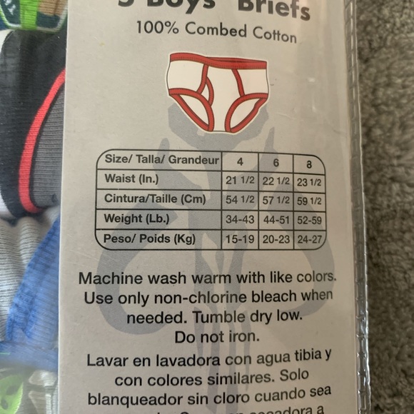 Disney Star Wars The Mandalorian Underwear 5 Pack Boys Briefs Size 8 - Picture 3 of 4